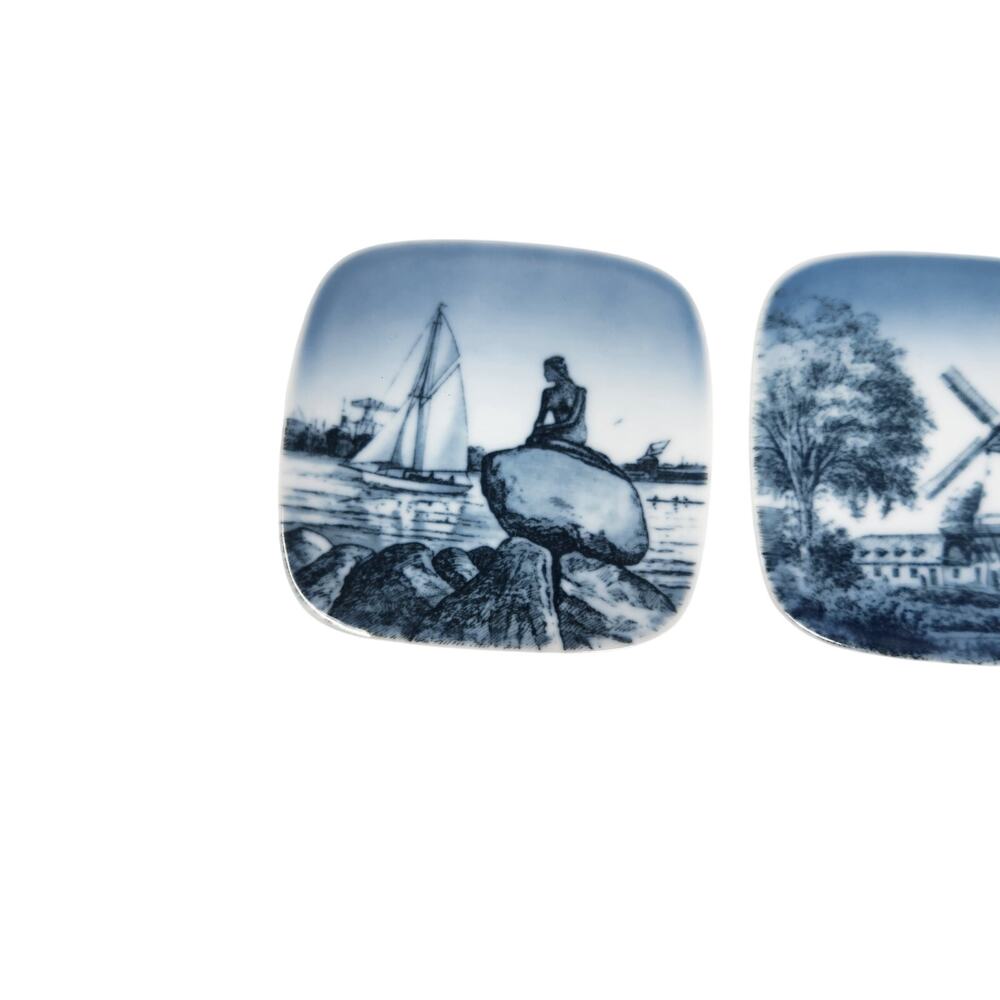 Lot Of 3 Vintage Bing & Grondahl Collectible Plate Square Plaquette Kjeld Bonfil - Picture 10 of 10